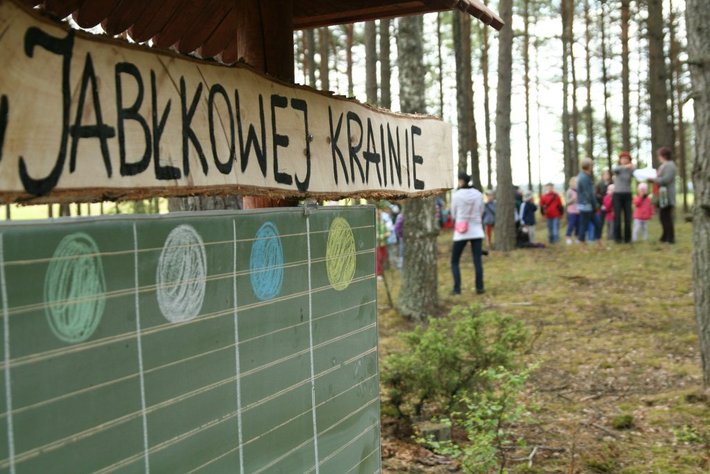 Dzieci szukały jabłek w lesie  GALERIA ZDJĘĆ