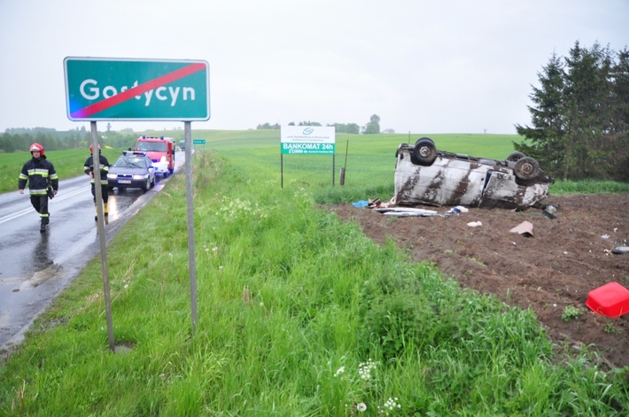 Wypadek na trasie Tuchola-Gostycyn - ZDJĘCIA