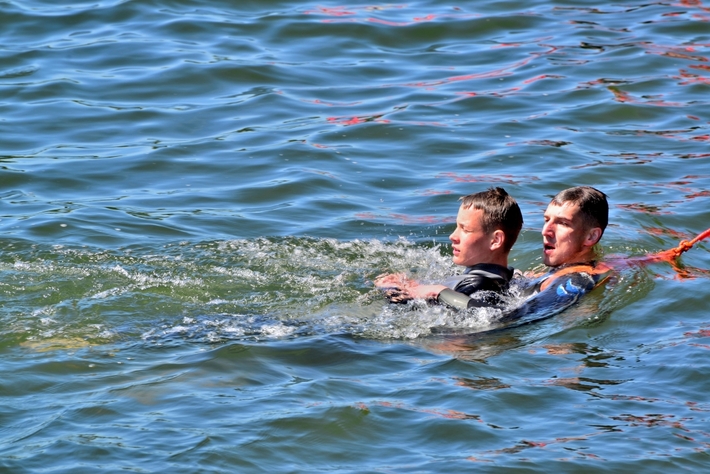 Cekcyn: Ćwiczenia ratowników WOPR i OSP - ZDJĘCIA