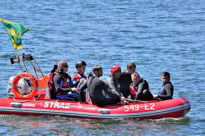 Cekcyn: Ćwiczenia ratowników WOPR i OSP - ZDJĘCIA