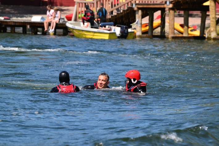 Cekcyn: Ćwiczenia ratowników WOPR i OSP - ZDJĘCIA