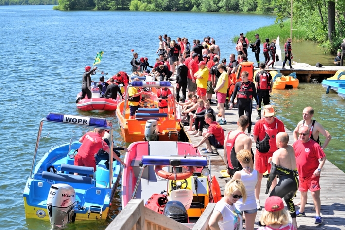 Cekcyn: Ćwiczenia ratowników WOPR i OSP - ZDJĘCIA
