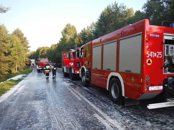 Wypadek pomiędzy Lubiewicami a Rykowiskiem - ZDJĘCIA