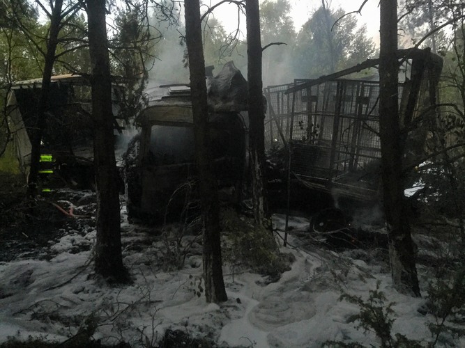 Wypadek pomiędzy Lubiewicami a Rykowiskiem - ZDJĘCIA