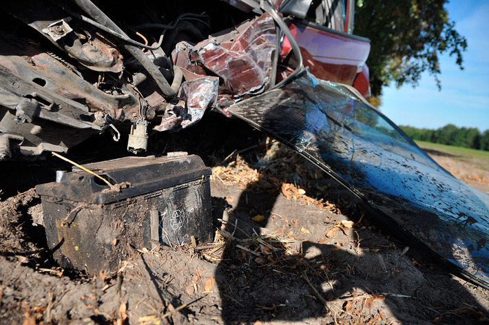 Zderzenie samochodów w Kęsowie. Dwie osoby w szpitalu - ZDJĘCIA