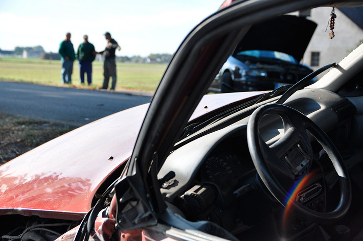 Zderzenie samochodów w Kęsowie. Dwie osoby w szpitalu - ZDJĘCIA