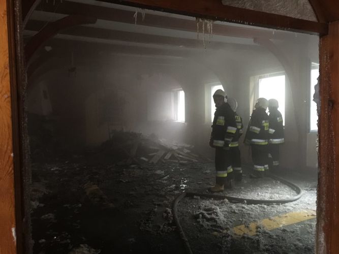 Gmina Tuchola: Pożar w tartaku w Legbądzie - ZDJĘCIA