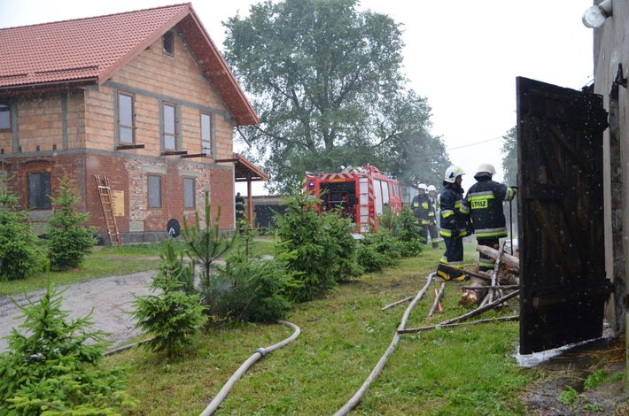 Gmina Kęsowo: Piorun uderzył w budynek. Pożar - ZDJĘCIA