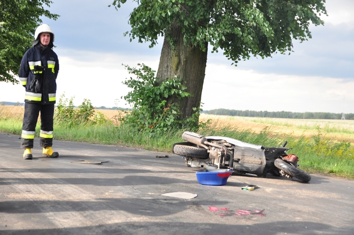 Wypadek na trasie z Tucholi do Raciąża - ZDJĘCIA
