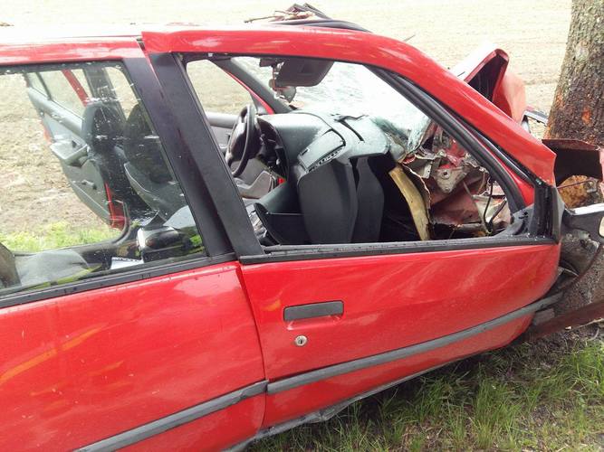Mały Mędromierz-Brzuchowo: 19-latka uderzyła w drzewo - ZDJĘCIA