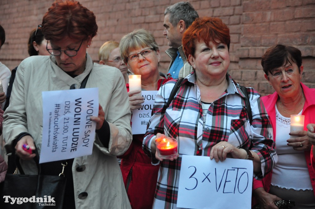 Protest pod sądem w Tucholi