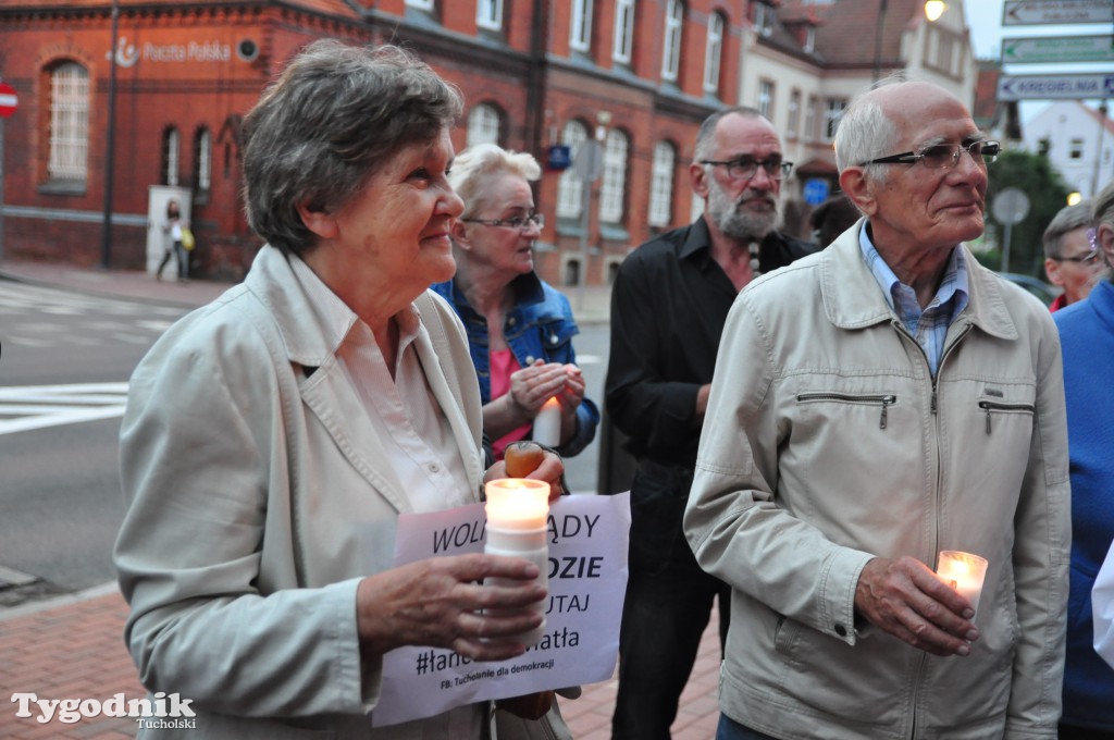 Protest pod sądem w Tucholi