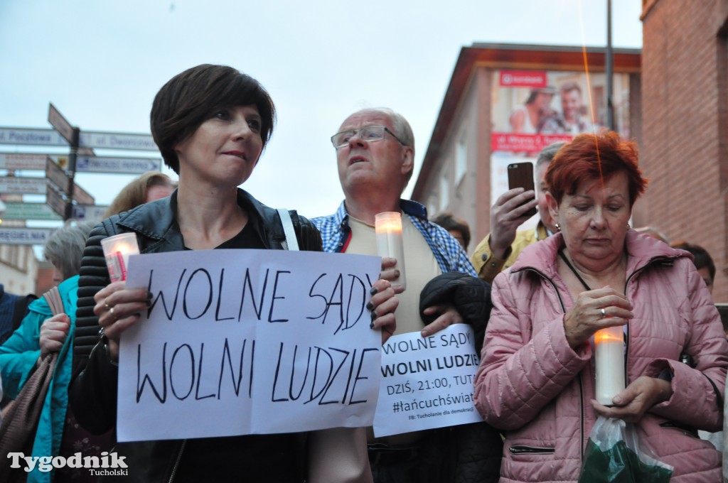 Protest pod sądem w Tucholi