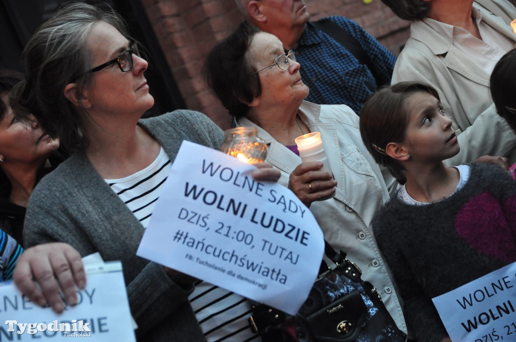 Protest pod sądem w Tucholi