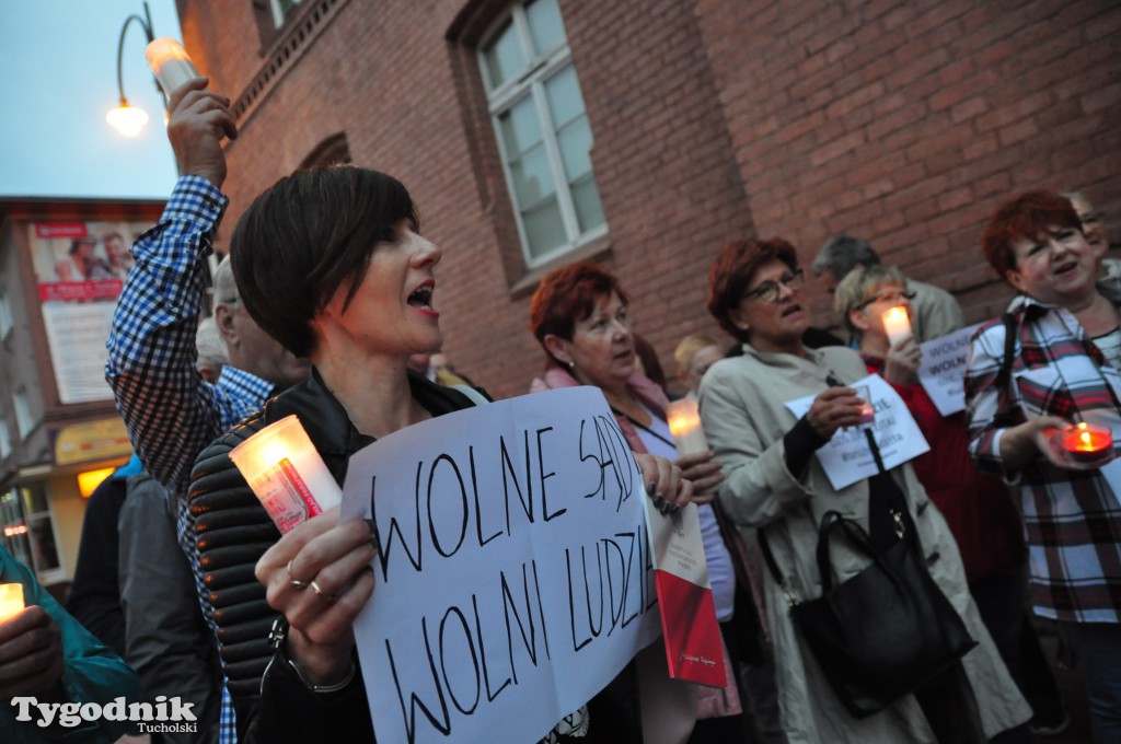 Protest pod sądem w Tucholi