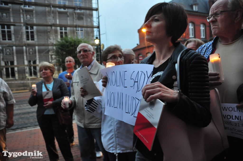 Protest pod sądem w Tucholi