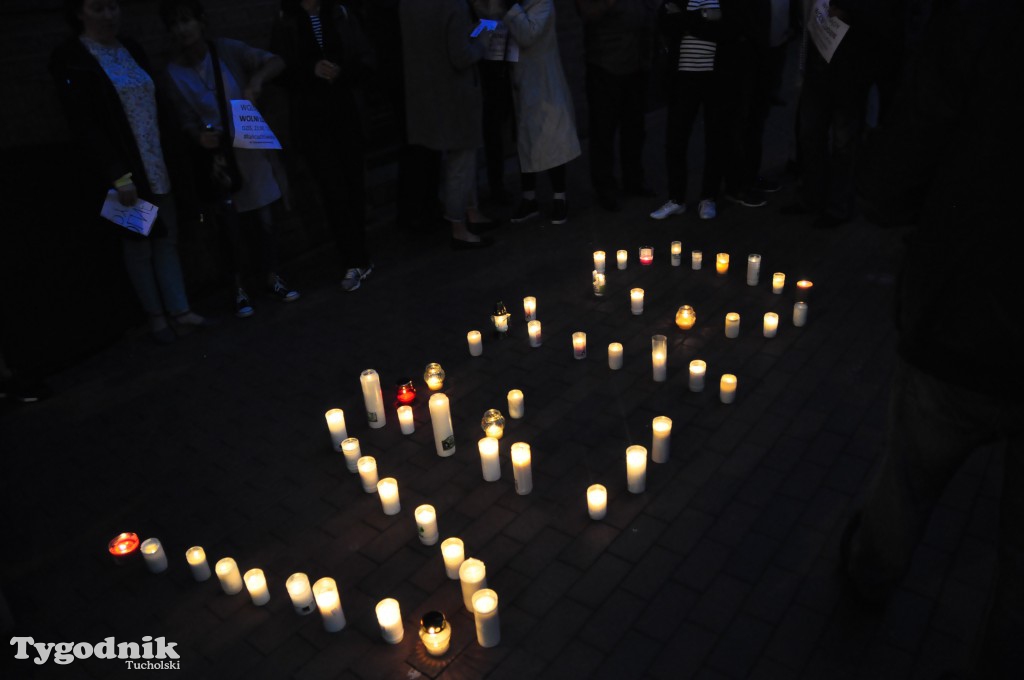 Protest pod sądem w Tucholi