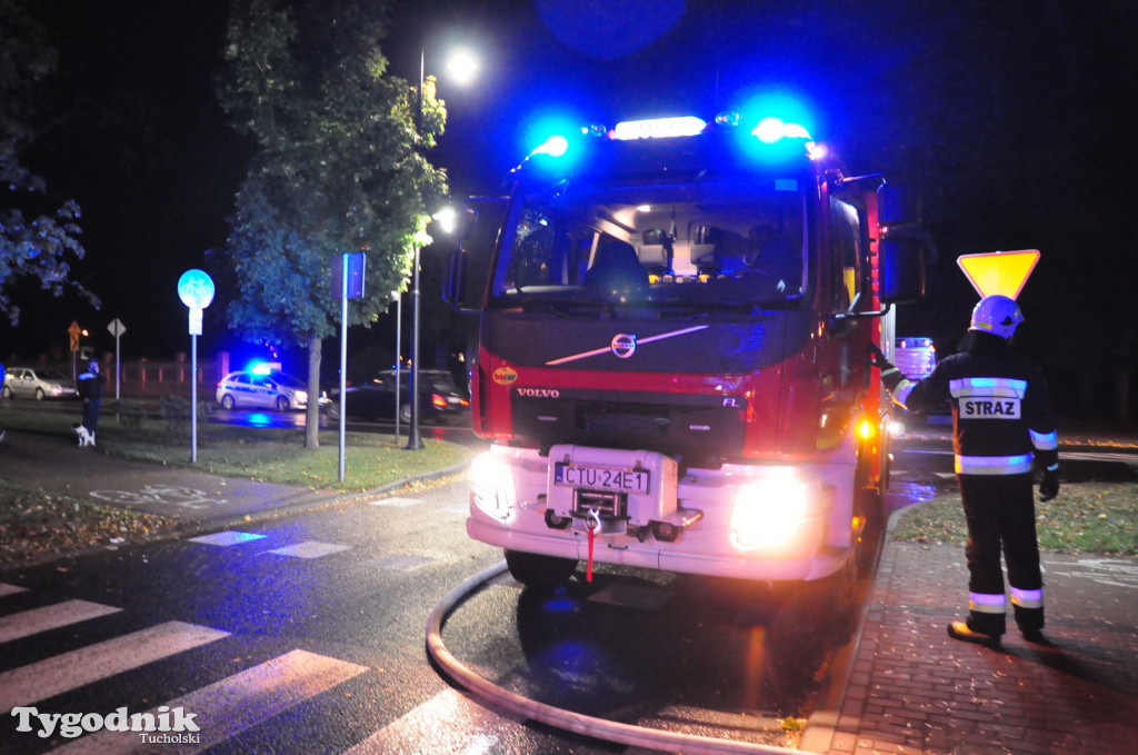 Pożar w Tucholi na ul. Świeckiej (02.10)