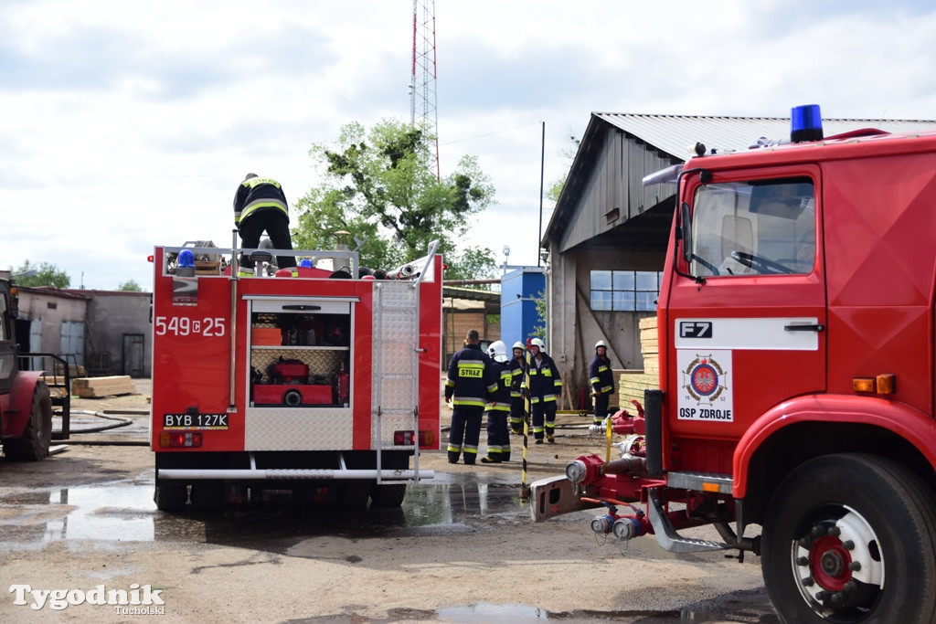 Pożar tartaku w Wierzchucinie