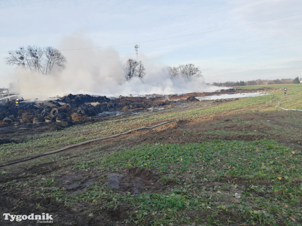 Nasi strażacy przy ogromnym pożarze opon w Raciniewie