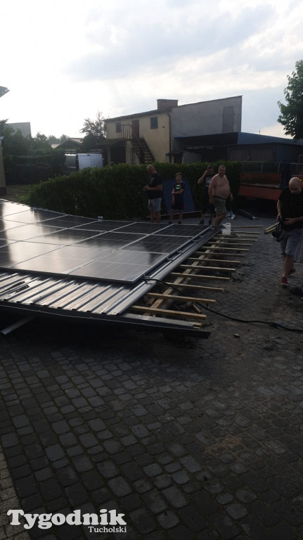 Burza zerwała dach na posesji w Cekcynie (28.07.2021)