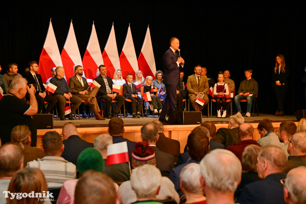 Karol Nawrocki na otwartym spotkaniu w Tucholi