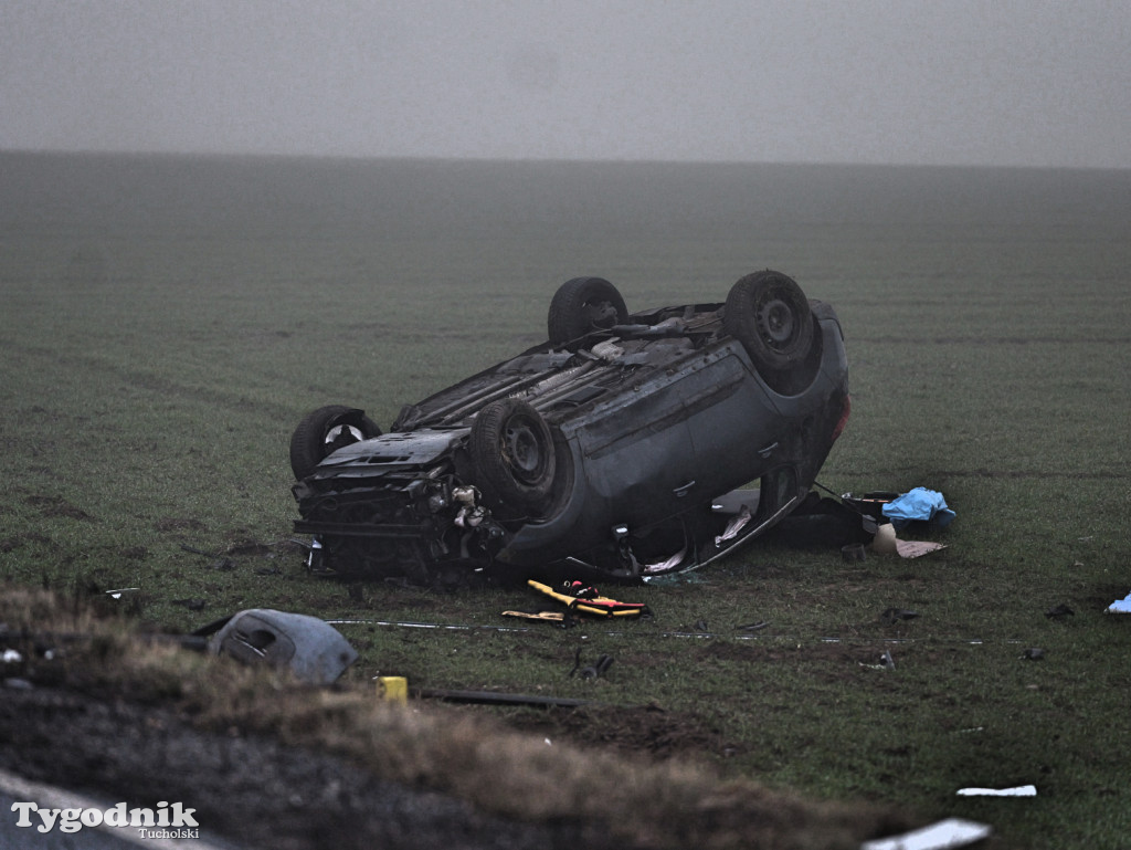 Wypadek na drodze Tuchola - Sępólno Kraj. (24 lutego)