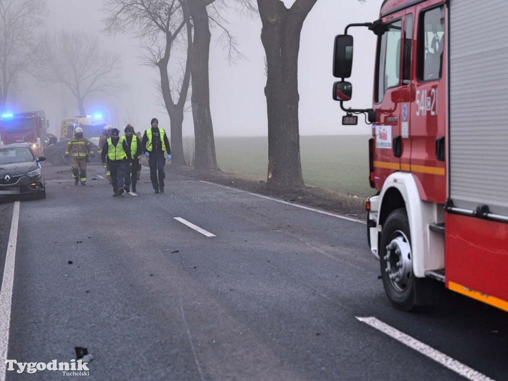 Wypadek na drodze Tuchola - Sępólno Kraj. (24 lutego)