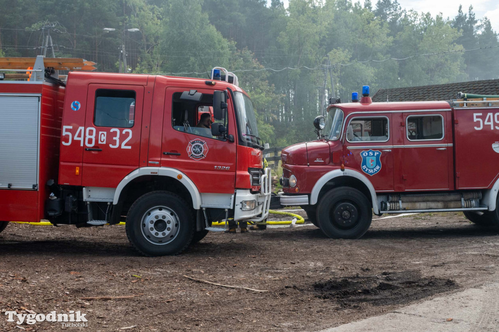 Pożar na terenie tartaku w Błądzimiu