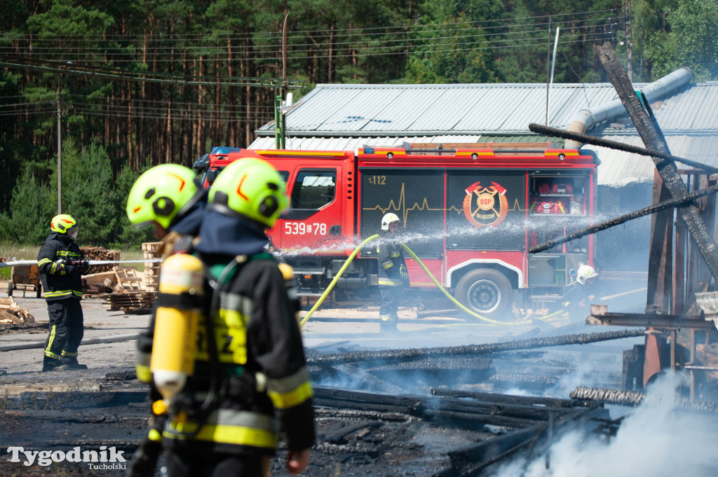 Pożar na terenie tartaku w Błądzimiu