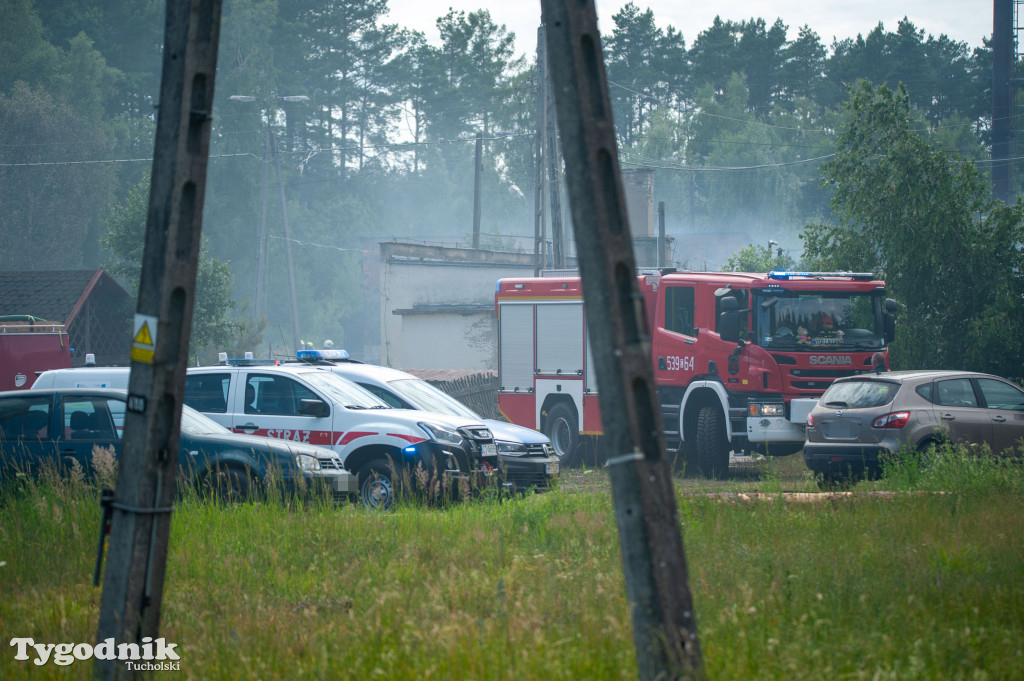 Pożar na terenie tartaku w Błądzimiu
