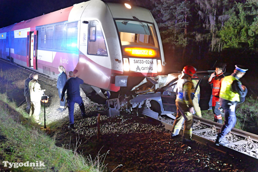 Wjechał pod pociąg. Wypadek w Lubińsku (gmina Cekcyn)