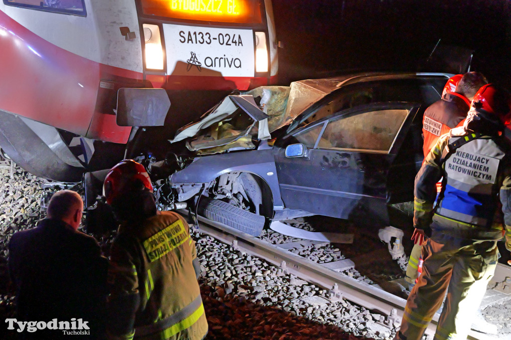 Wjechał pod pociąg. Wypadek w Lubińsku (gmina Cekcyn)