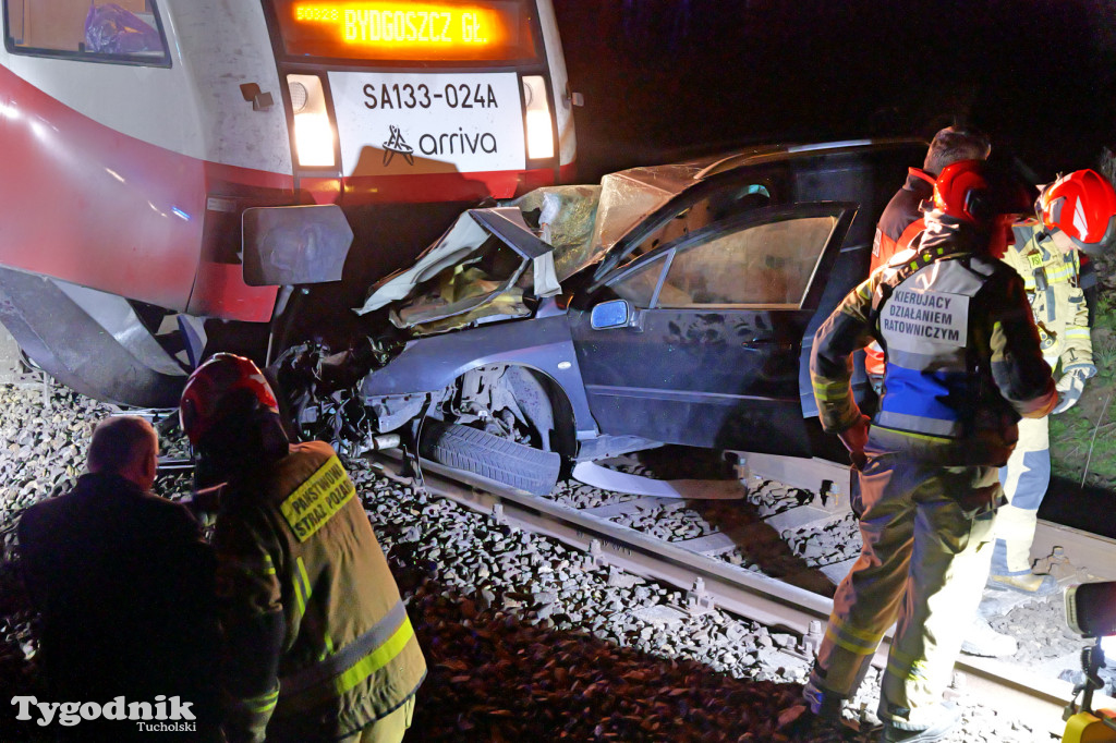 Wjechał pod pociąg. Wypadek w Lubińsku (gmina Cekcyn)
