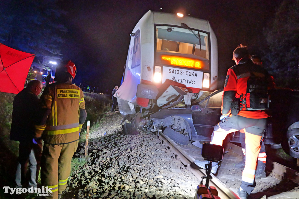 Wjechał pod pociąg. Wypadek w Lubińsku (gmina Cekcyn)