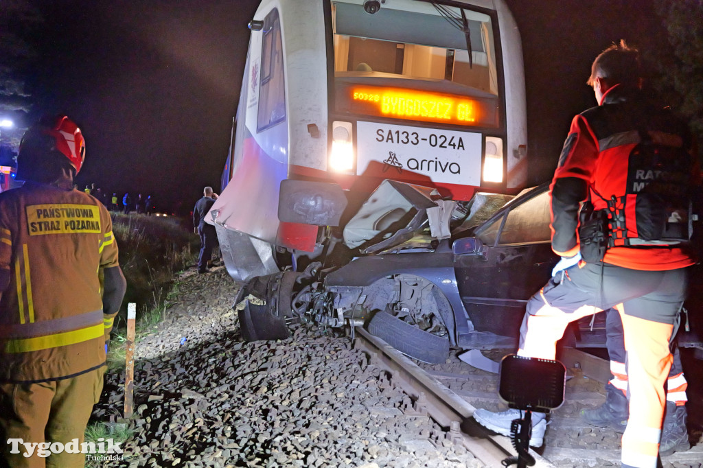 Wjechał pod pociąg. Wypadek w Lubińsku (gmina Cekcyn)