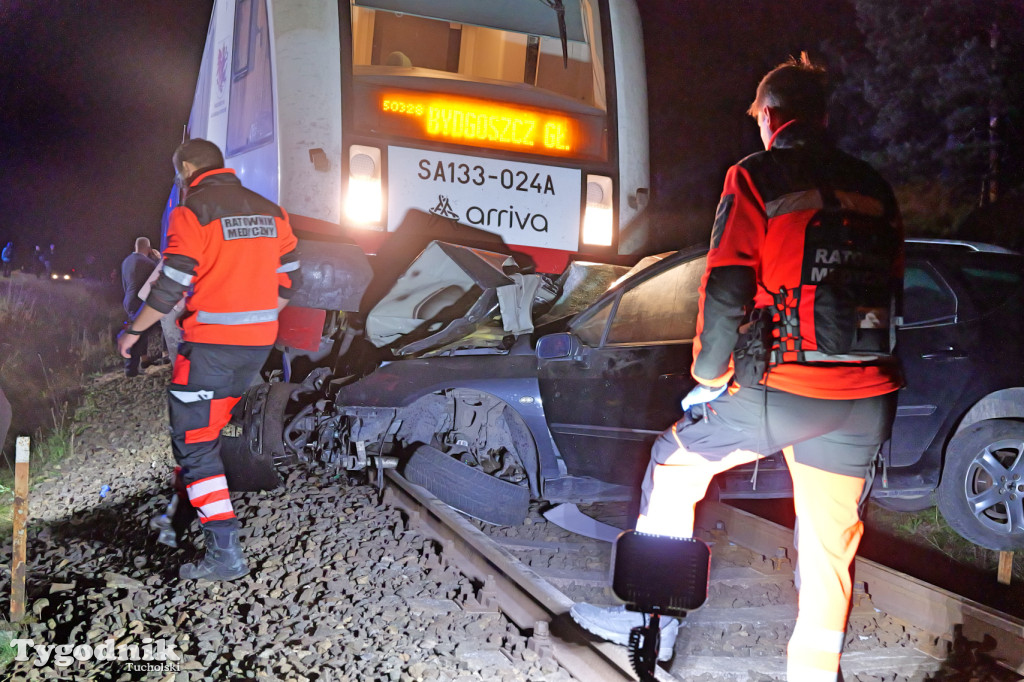 Wjechał pod pociąg. Wypadek w Lubińsku (gmina Cekcyn)