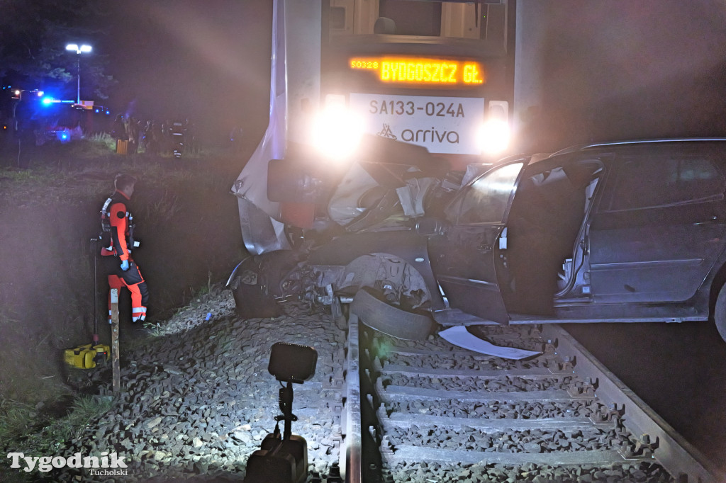 Wjechał pod pociąg. Wypadek w Lubińsku (gmina Cekcyn)
