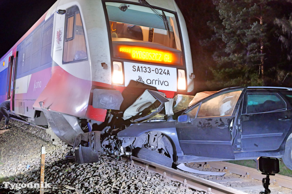 Wjechał pod pociąg. Wypadek w Lubińsku (gmina Cekcyn)
