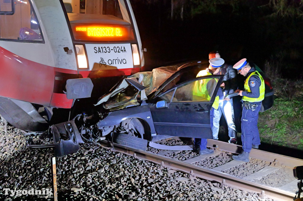 Wjechał pod pociąg. Wypadek w Lubińsku (gmina Cekcyn)
