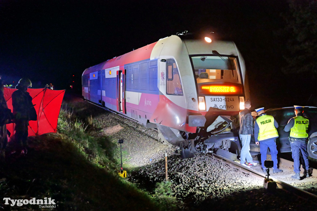 Wjechał pod pociąg. Wypadek w Lubińsku (gmina Cekcyn)