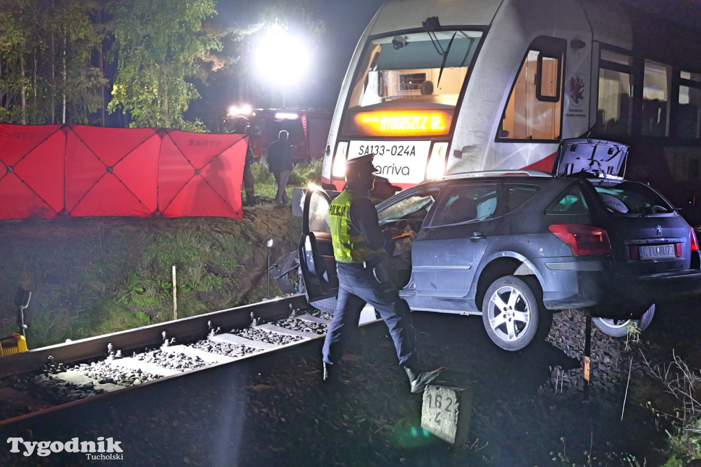 Wjechał pod pociąg. Wypadek w Lubińsku (gmina Cekcyn)