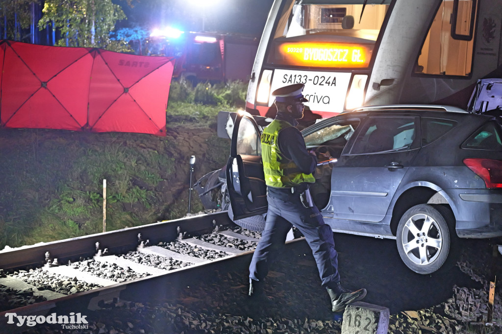 Wjechał pod pociąg. Wypadek w Lubińsku (gmina Cekcyn)