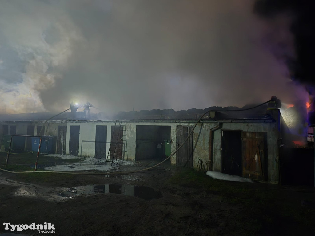 Tuchola. Pożar skupu złomu na ul. Chopina