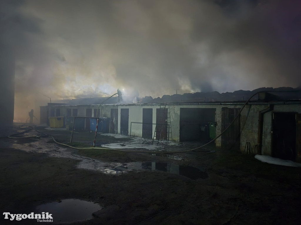 Tuchola. Pożar skupu złomu na ul. Chopina