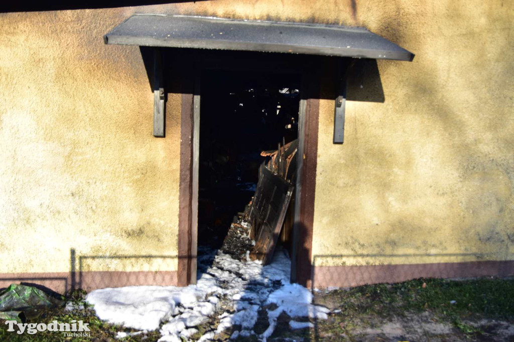 Pożar skupu złomu, stolarni, warsztatu w Tucholi – 31.10.25 r.