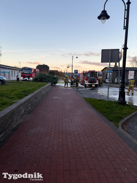 Pożar skupu złomu, stolarni, warsztatu w Tucholi – 31.10.25 r.