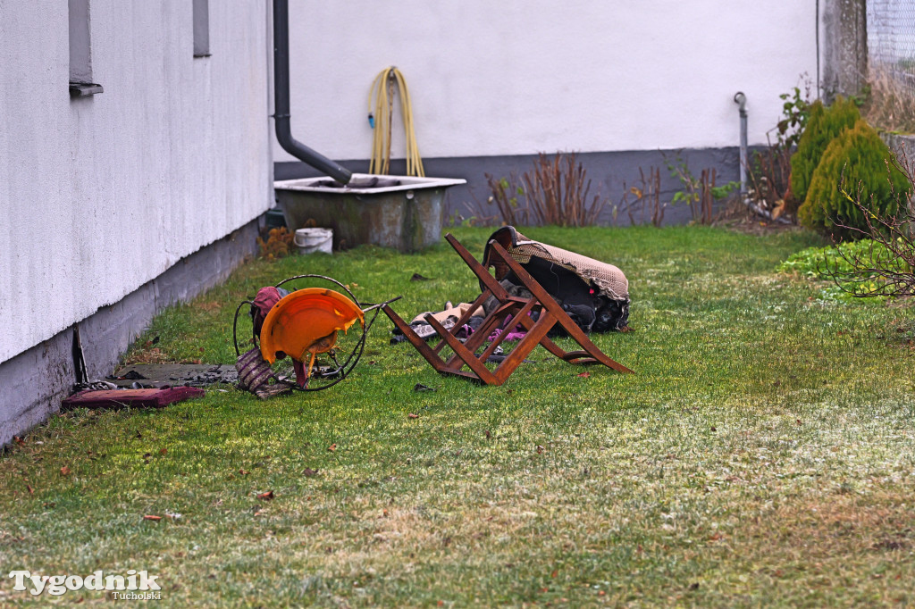 Pożar w Lińsku. Dramatyczne sceny. Dwie osoby poparzone