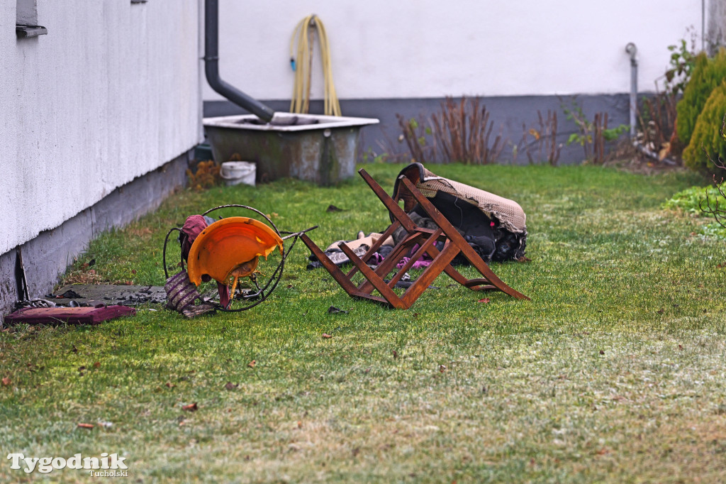 Pożar w Lińsku. Dramatyczne sceny. Dwie osoby poparzone