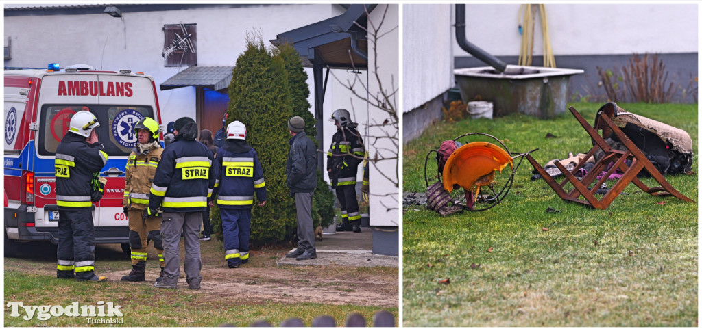 Pożar w Lińsku. Dramatyczne sceny. Dwie osoby poparzone